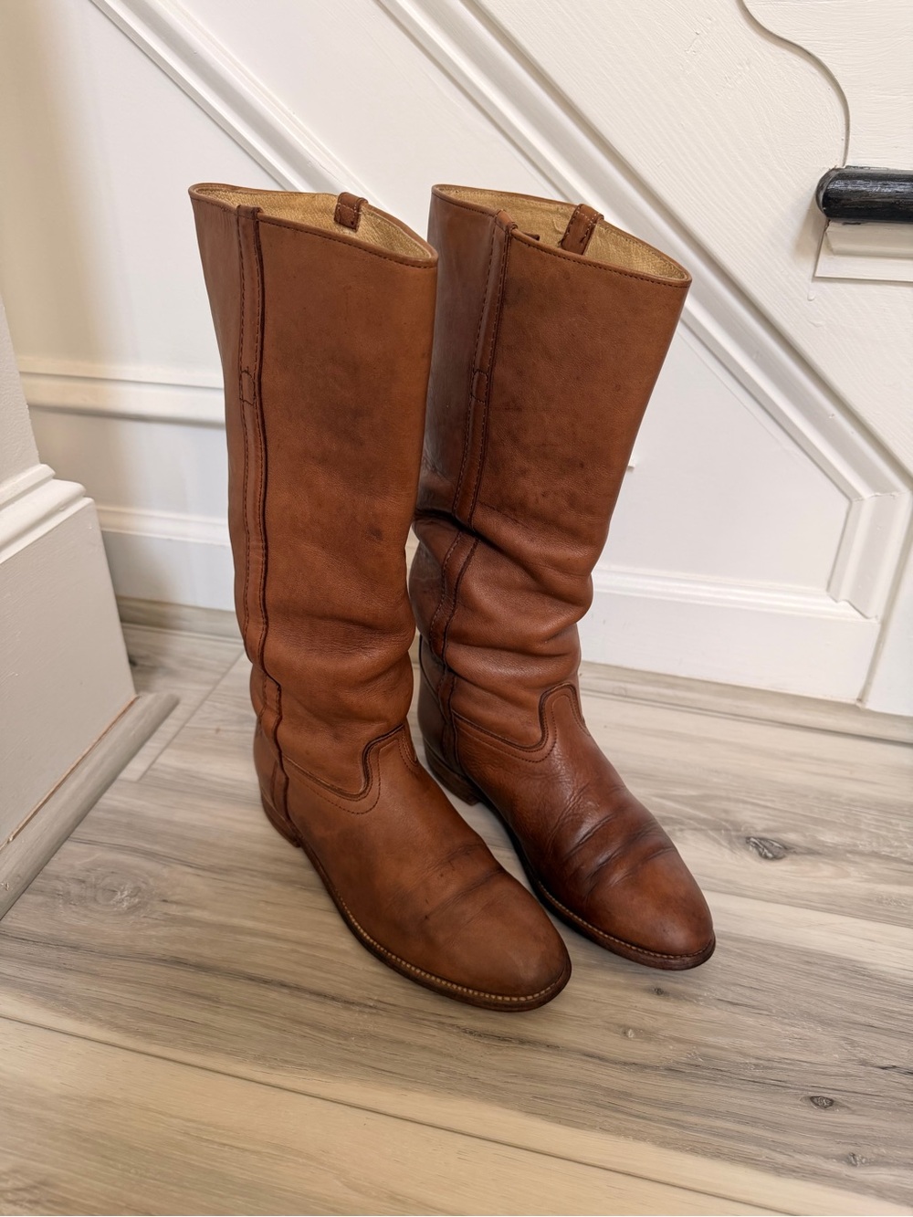 Vintage Frye 6628 Made USA Brown Leather Tall Riding Boots Women’s 7B - Picture 2 of 13
